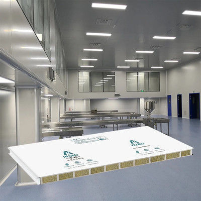 kopen Modulaire schoonkamer Sandwichwandpaneel en wandelbaar paneel voor voedsel farmaceutische werkplaats Schoonkamer 50 mm Rockwool online manufacture
